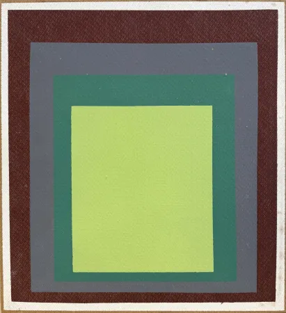 Screenprint Albers - I-S k, sérigraphie en couleurs sur Masonite, 1969