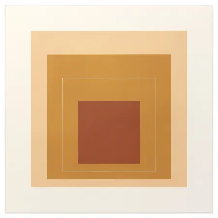 Lithograph Albers - White Lines Square XVI