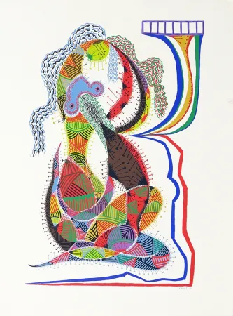 Screenprint Alberti - Amor de día, Amor de noche, una flor no siempre da flores II