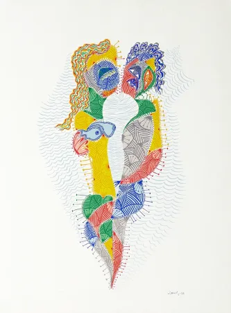 Screenprint Alberti - Amor de día, Amor de noche, una flor no siempre da flores III