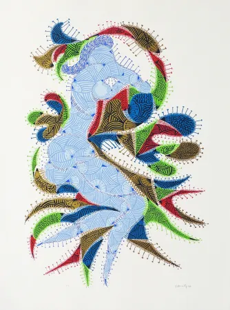 Screenprint Alberti - Amor de día, Amor de noche, una flor no siempre da flores V