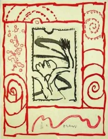 Etching Alechinsky - A bras le corps