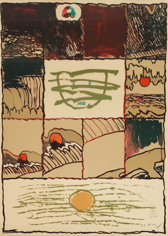 Lithograph Alechinsky - A l'imprimerie