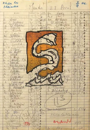 Etching Alechinsky - Adieu les Pleiades