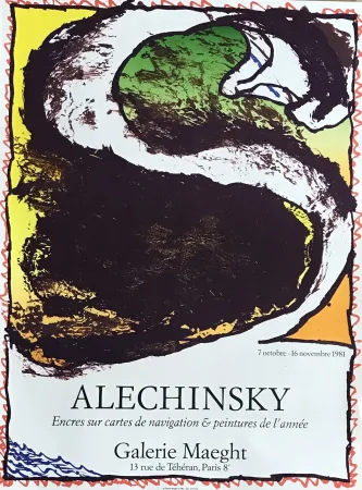 Lithograph Alechinsky - Affiche lithographique d'exposition