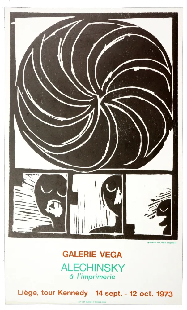 Lithograph Alechinsky - Alechinsky à l'imprimerie 1973