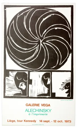 Lithograph Alechinsky - Alechinsky à l'imprimerie 1973