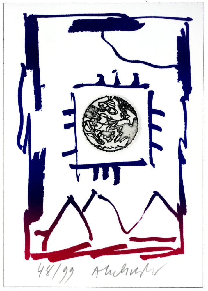 Etching Alechinsky - André Breton/Pierre Alechinsky