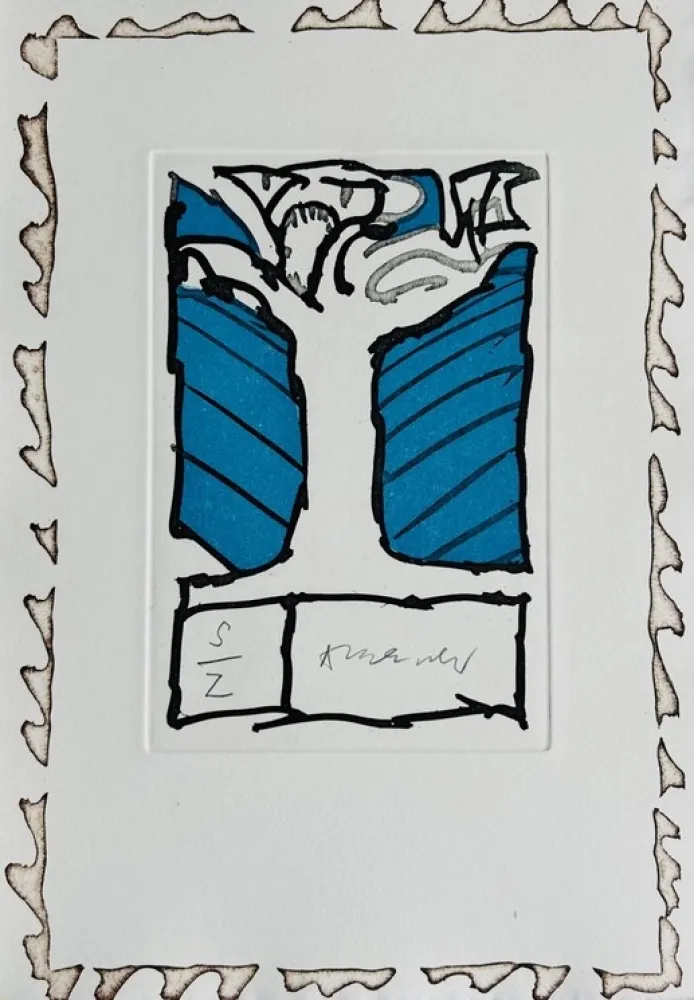 Etching Alechinsky - Arbre bleu