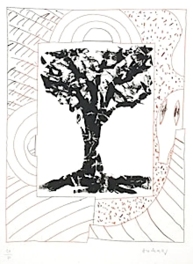 Engraving Alechinsky - Arbre orange 