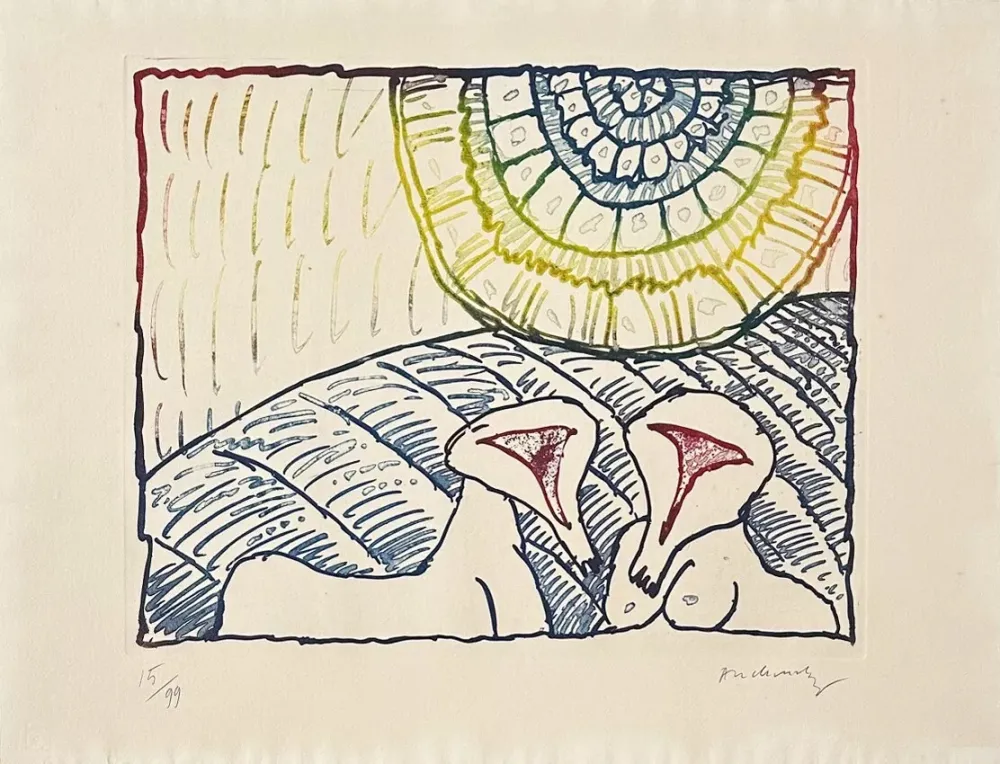 Etching Alechinsky - Astres et désastres