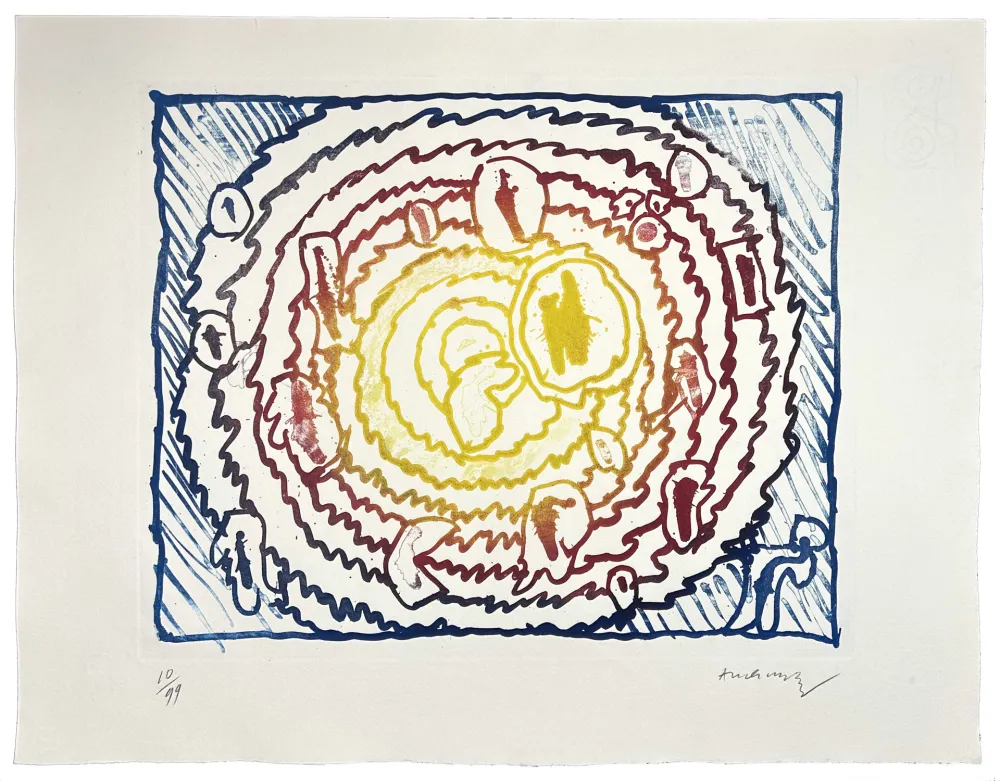 Etching Alechinsky - Astres et désastres I