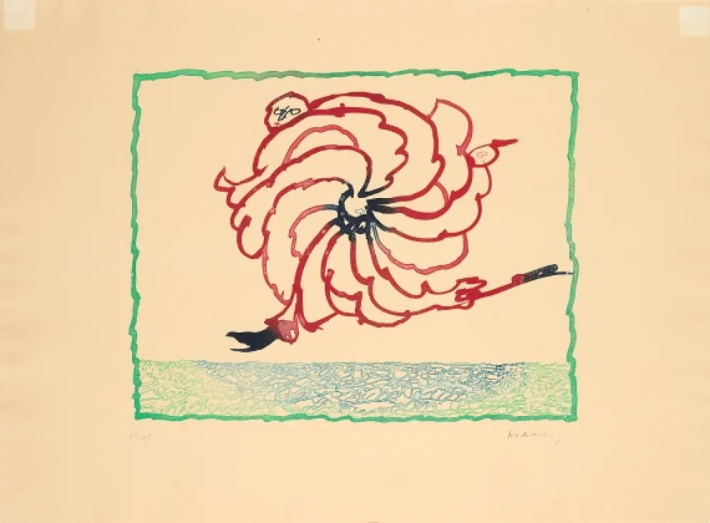 Etching Alechinsky - Astrologue en fuite