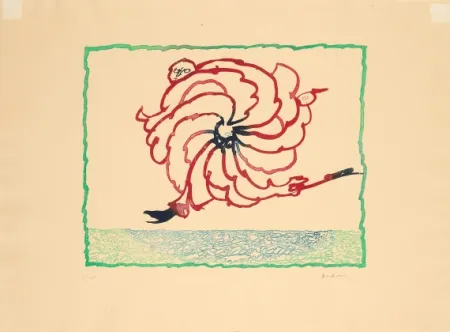 Etching Alechinsky - Astrologue en fuite