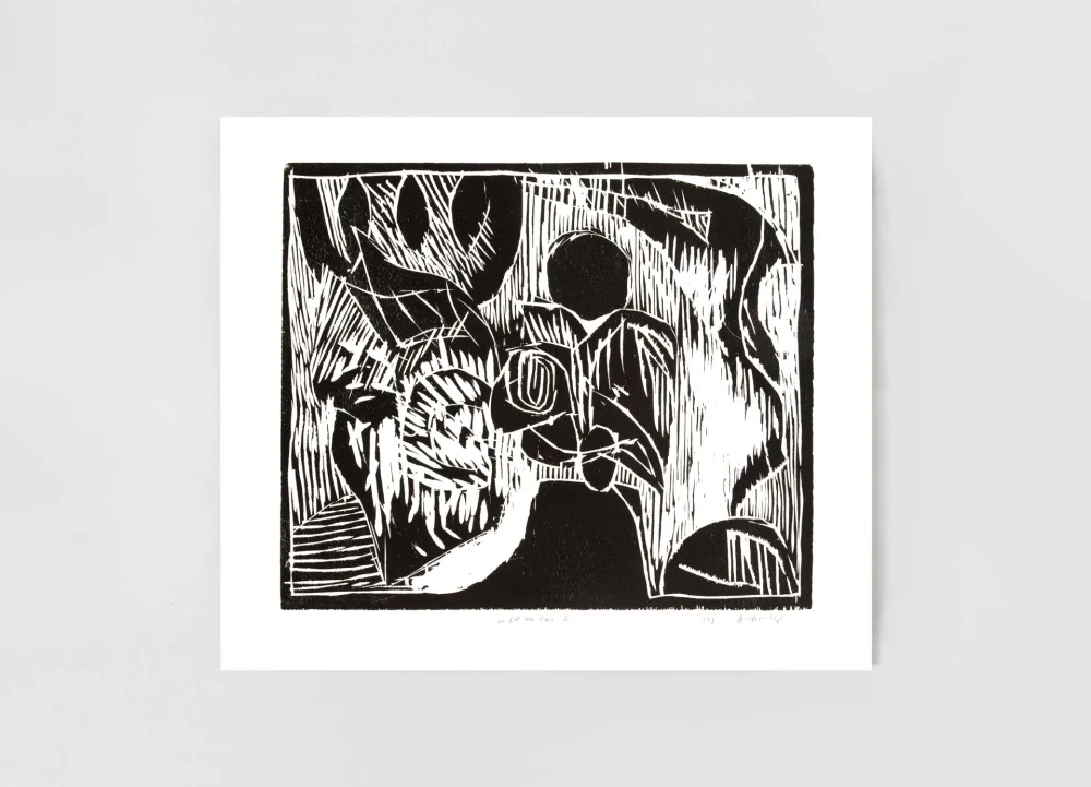 Woodcut Alechinsky - Au fil du bois I