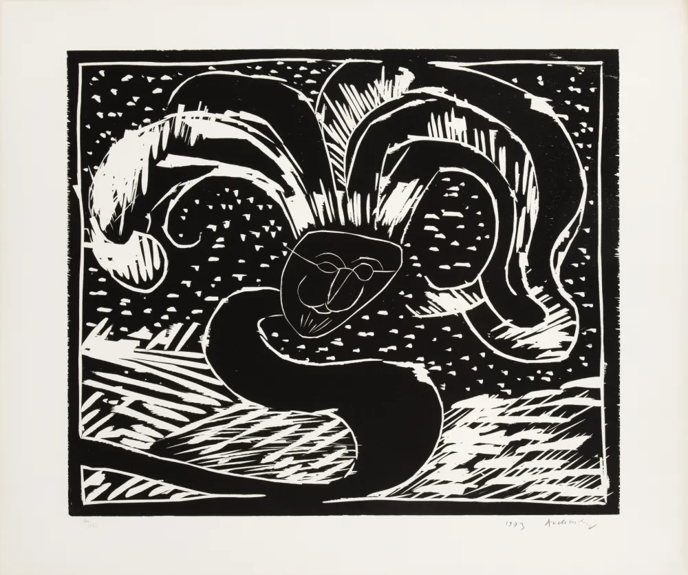Woodcut Alechinsky - Au fil du bois V