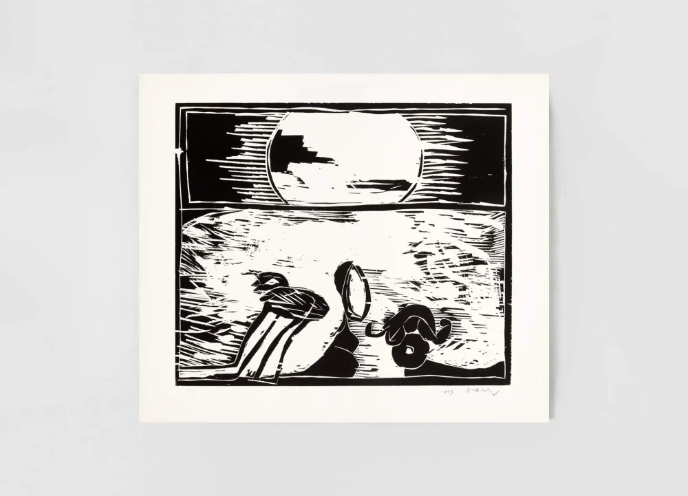 Woodcut Alechinsky - Au fil du bois VI