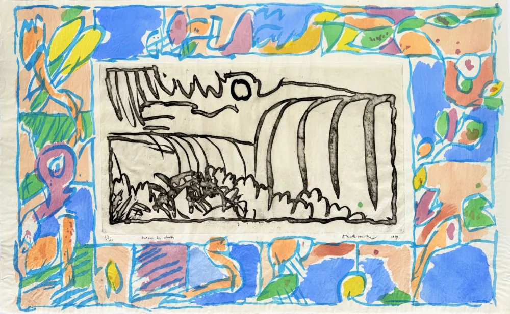 Etching And Aquatint Alechinsky - Autour de chute