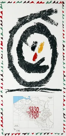 Lithograph Alechinsky - Belgique physique