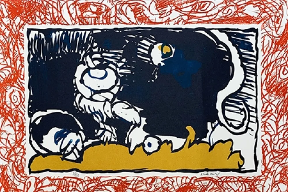 Lithograph Alechinsky - Bonnet blanc