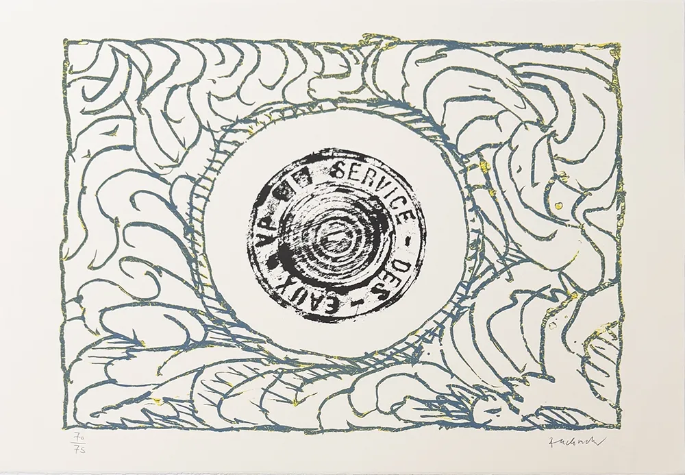 Lithograph Alechinsky - Bouche d'eau
