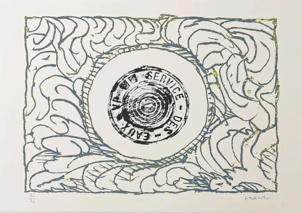 Lithograph Alechinsky - Bouche d'eau