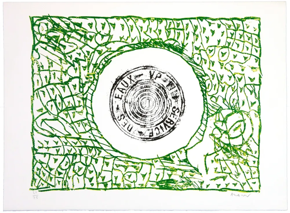Lithograph Alechinsky - Bouche d'eau I