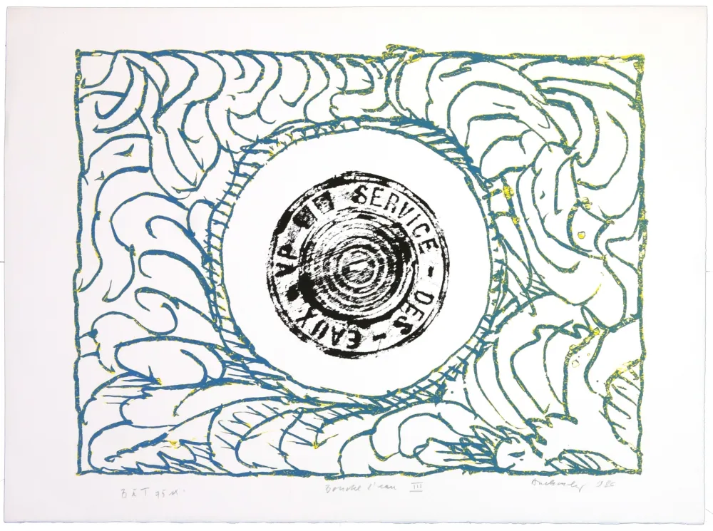 Lithograph Alechinsky - Bouche d'eau III