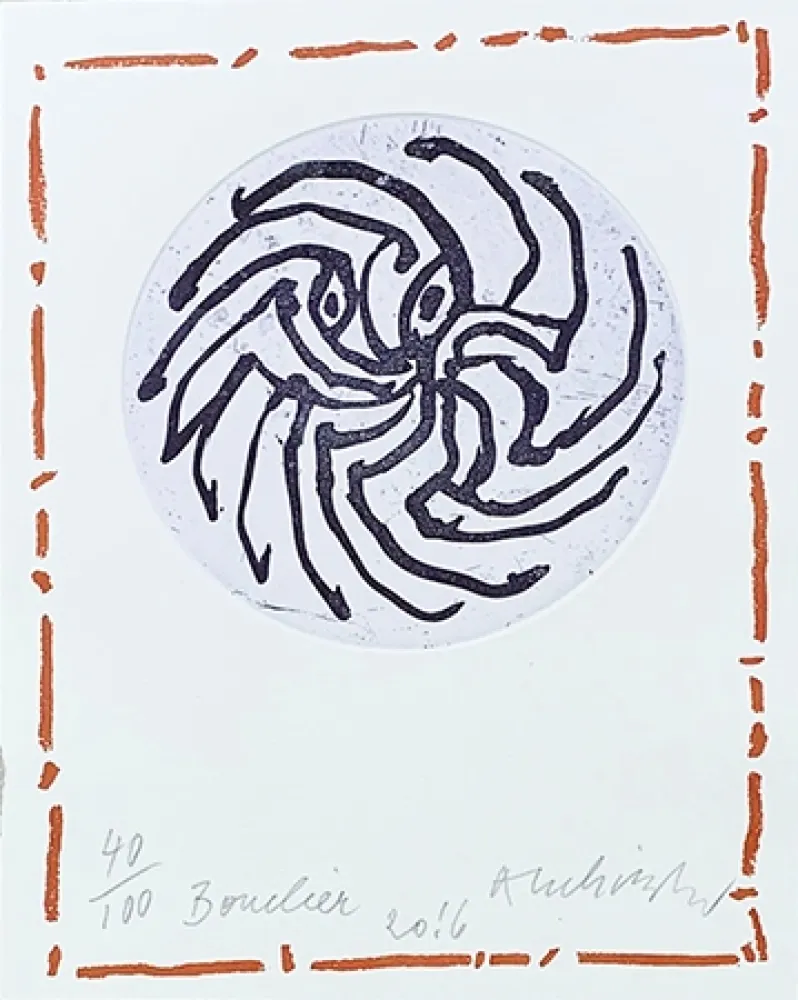 Etching Alechinsky - Bouclier