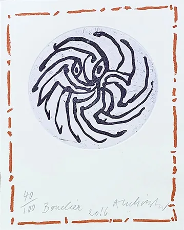 Etching Alechinsky - Bouclier