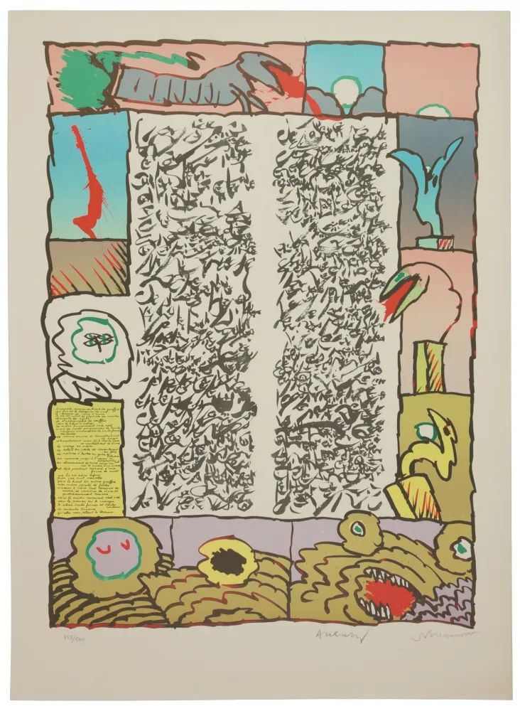 Lithograph Alechinsky - Brassée sismographique