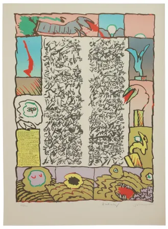 Lithograph Alechinsky - Brassée sismographique