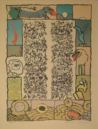 Lithograph Alechinsky - Brassée sismographique