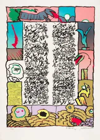 Lithograph Alechinsky - Brassée sismographique