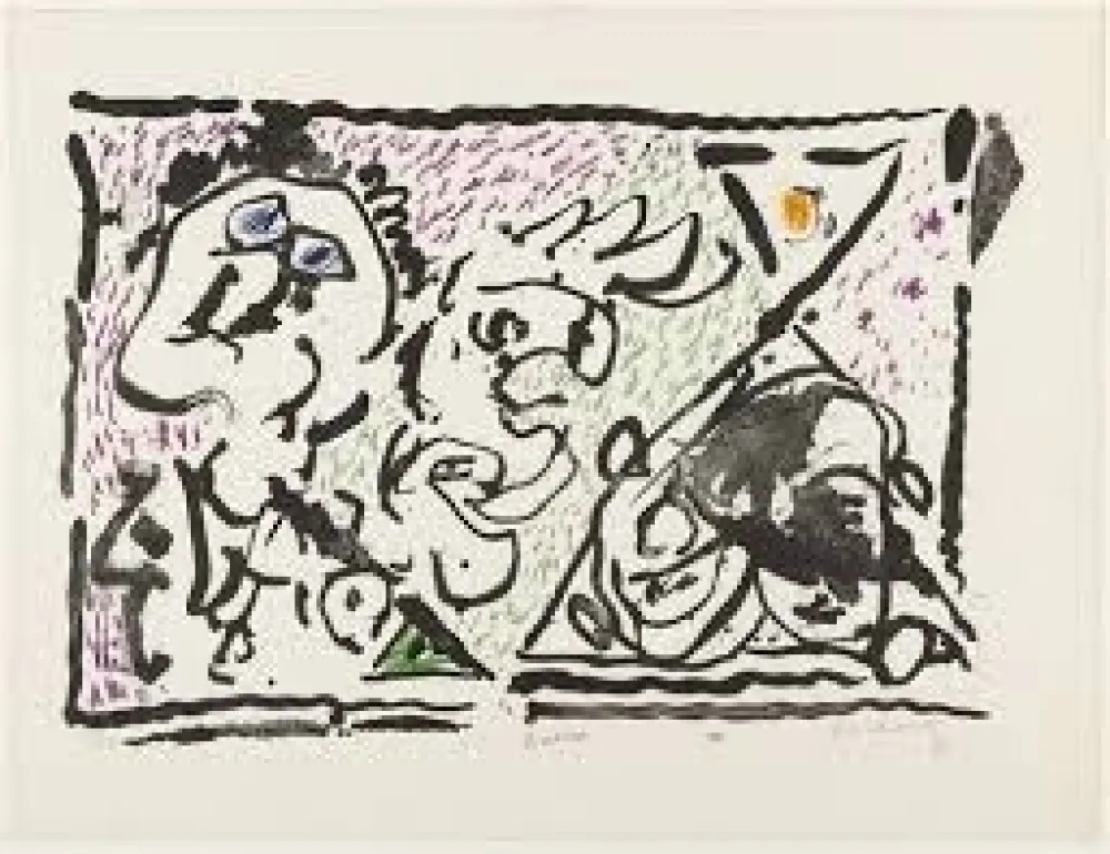 Lithograph Alechinsky - Buvard, 1964