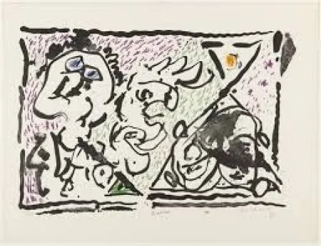 Lithograph Alechinsky - Buvard, 1964