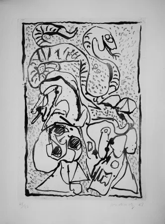 Engraving Alechinsky - Ca serpente