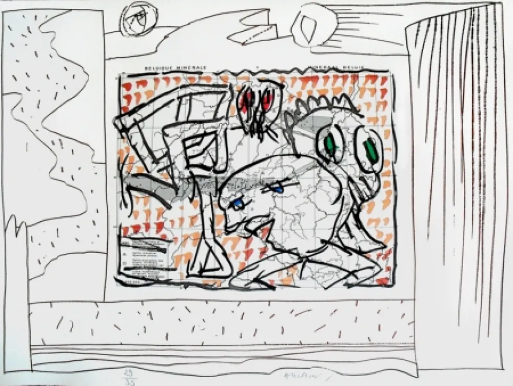 Etching Alechinsky - Carte