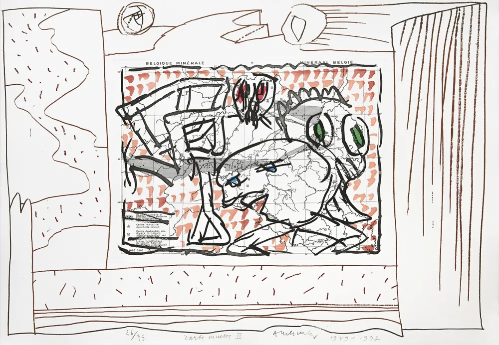 Etching Alechinsky - Carte mise à jour II