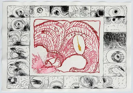 Engraving Alechinsky - Chapeau fort