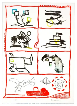 Lithograph Alechinsky - Cherbourg