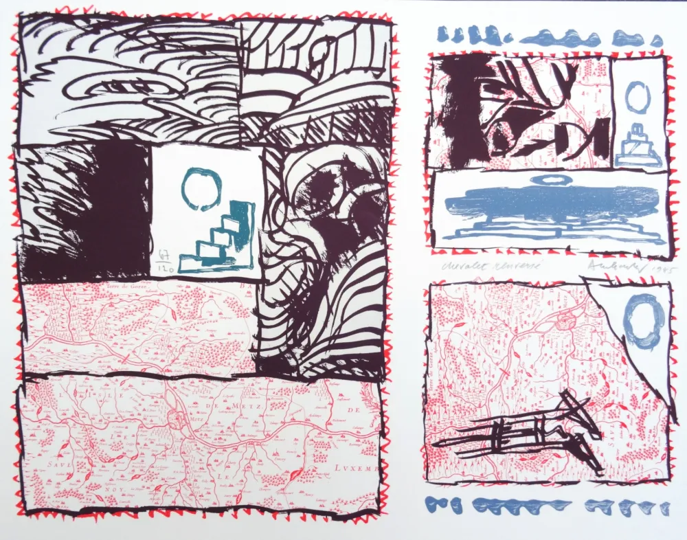 Lithograph Alechinsky - Chevalet renversé 