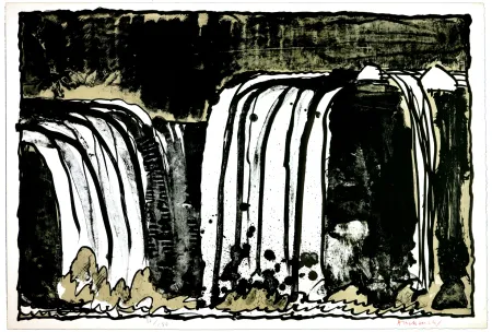 Lithograph Alechinsky - Chute blanche