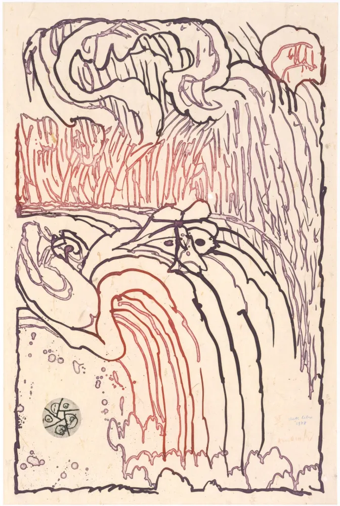 Engraving Alechinsky - Chute Libre