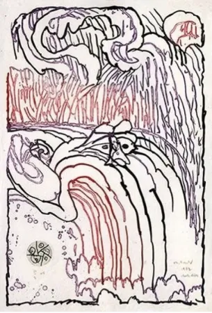 Etching Alechinsky - Chute libre