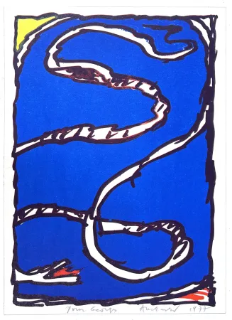 Lithograph Alechinsky - Coin jaune