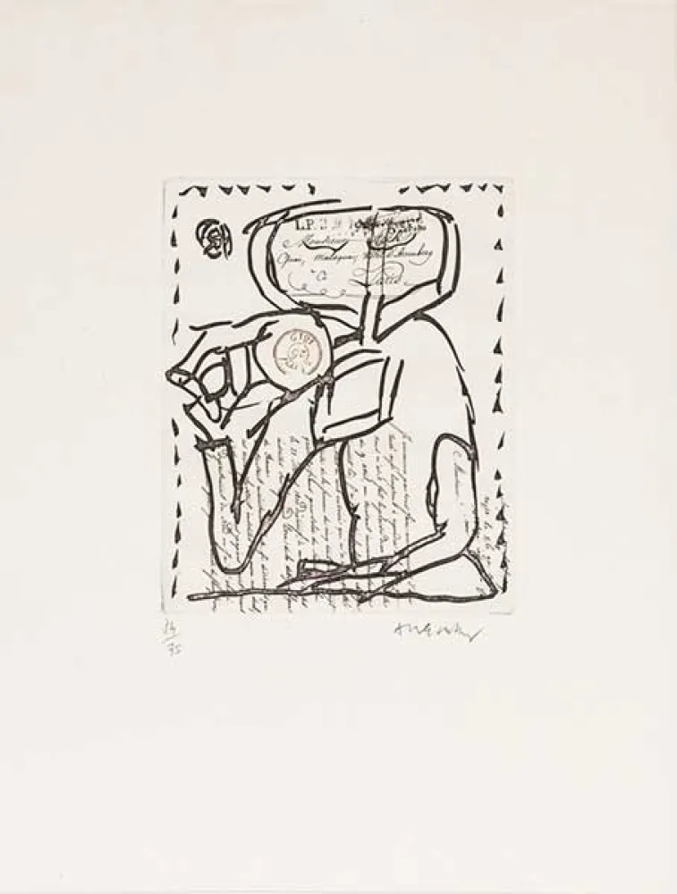 Etching Alechinsky - Composition