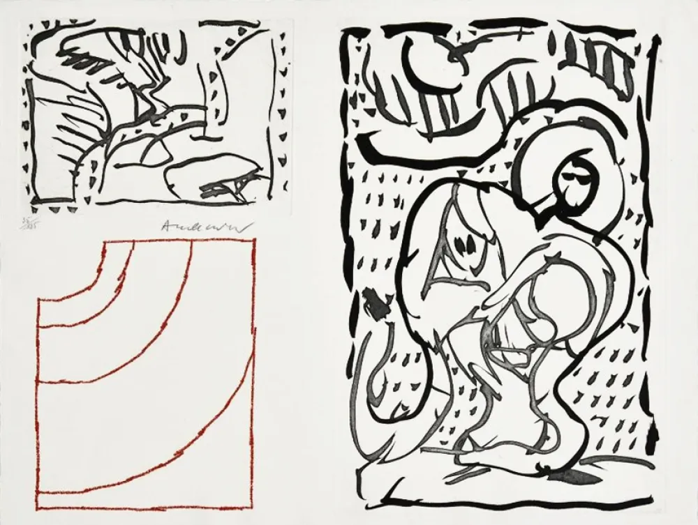 Etching Alechinsky - Composition