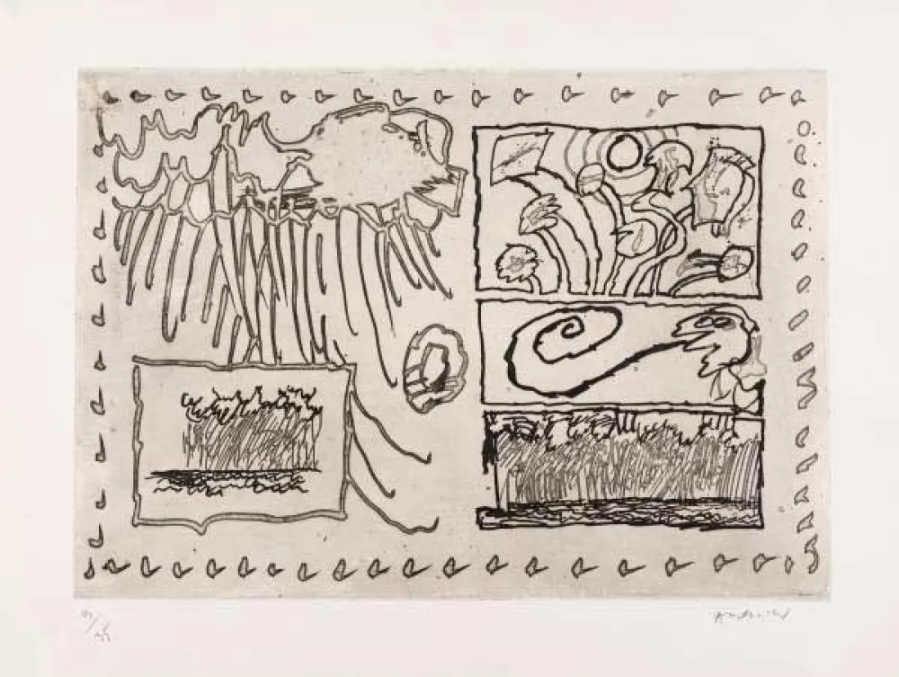 Etching Alechinsky - Composition