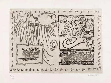 Etching Alechinsky - Composition